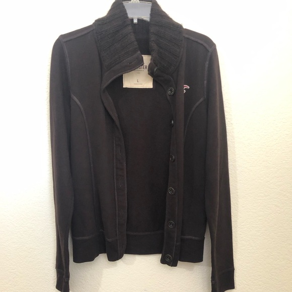 HOLLISTER Womens Large Bettys Brown Sweater Jacket Buttons NWT - Picture 2 of 16